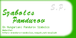 szabolcs pandurov business card
